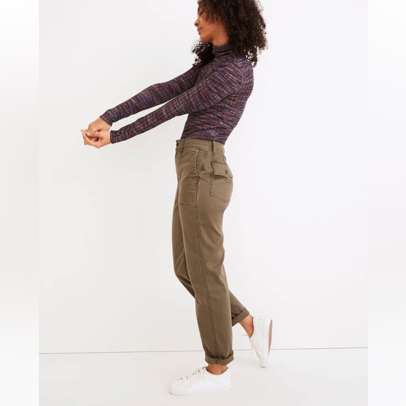 Madewell The Petite Perfect Vintage Straight Workwear Pants in Capers - Picture 2 of 8